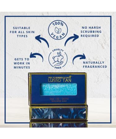 Organic Self-Tan Remover Shower Bar Winter Nights Tan-Be-Gone Bar by Lusso Tan. Naturally Fragranced. Vegan and Cruelty-Free. Fast-Action False Tan Eraser Removes Fake Tan In Minutes! - Buy Online on GoSupps.com