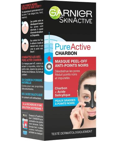 Garnier Pure Active C6104500 Charcoal Anti-Blackhead Peel-Off Mask 50 ml - Pack of 2 - Buy Online on GoSupps.com