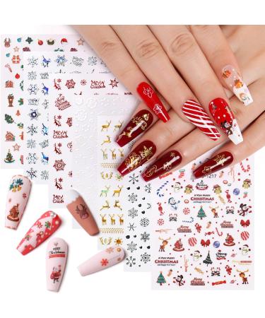 AIMEILI Christmas Nail Art Stickers Decals 3D Self-adhesive Snowflake Elk Pattern for Women Girls Manicure DIY and as Kids Craft Art 001 - Buy Online on GoSupps.com