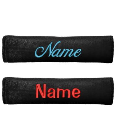 Nashville print factory seat belt pad seat belt protector with name embroidered embroidery velour velcro fastener custom text (2)