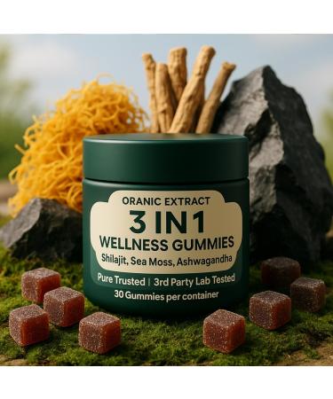 ORANIC EXTRACT Hima-Mount Shilaji, Ashwagandha and Sea Moss 3in1 Wellness Gummies, 60 Gummies - Buy Online on GoSupps.com