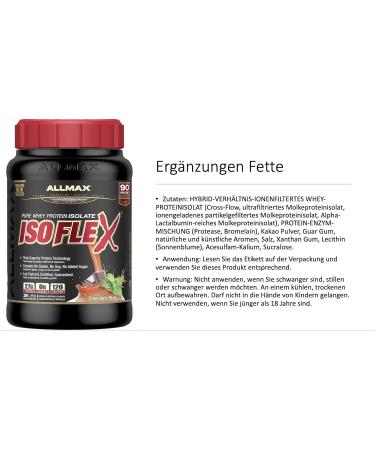 ALLMAX Nutrition - ISOFLEX - 100% Ultra-Pure Whey Protein Isolate - Chocolate Mint Supreme - 2 Pound Protein Powder Chocolate Mint Supreme 907.2 g (Pack of 1) - Buy Online on GoSupps.com