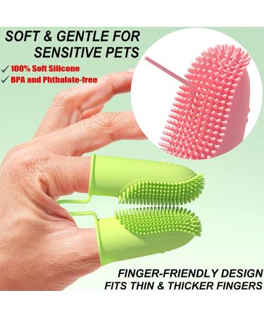 Dual Finger Toothbrush for Dogs 2 Packs Dog Toothbrush Kit 360 Surround Bristles For Easy Teeth Cleaning Double-Finger Toothbrush Dental Care For Puppies Cats And Small Pets - Buy Online on GoSupps.com