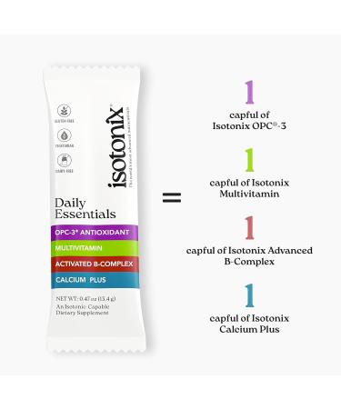 Isotonix Daily Essentials Multivitamin Powder Packets 4-in-1 Formula with Multivitamin, Activated B-Complex, Calcium Plus & OPC-3 with Pycnogenol Isotonic Delivery Gluten Free-30 Packets - Buy Online on GoSupps.com