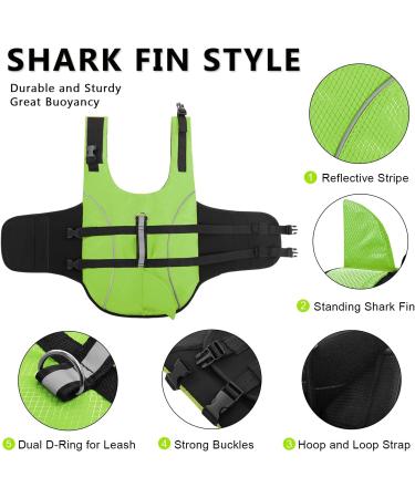 Queenmore Dogs Wowers RipStop Dog Lifeguard Vest - Perfect for Kayak Swimming - Medium Small Large - Knuffelwuff Wallpasters - Green - Buy Online on GoSupps.com