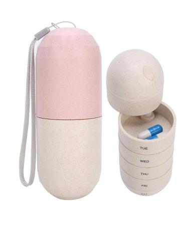 Large Compartment Weekly Pill Organizer Daily Pill Cases Mini Portable Pills Box 7 Day Travel Elderly Care Pills Organizer Capsule Shape Medicine Case