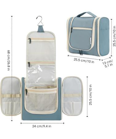 Large Greyish Blue Travel Hanging Toiletry Organizer for Women - Makeup & Cosmetic Bag - Buy Online on GoSupps.com