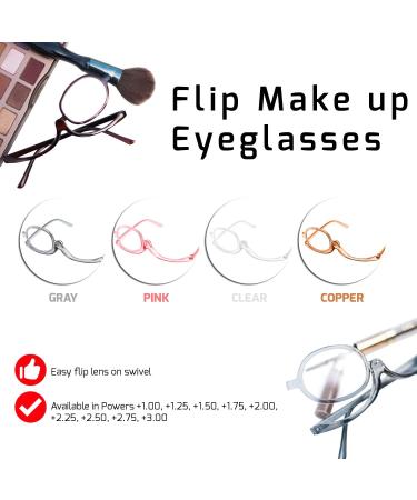 Buy 2 Pack Magnifying Makeup Glasses - Women's Cosmetic Reading Spectacles with Flip Over Lens +1.25 | International Shipping Available - Buy Online on GoSupps.com