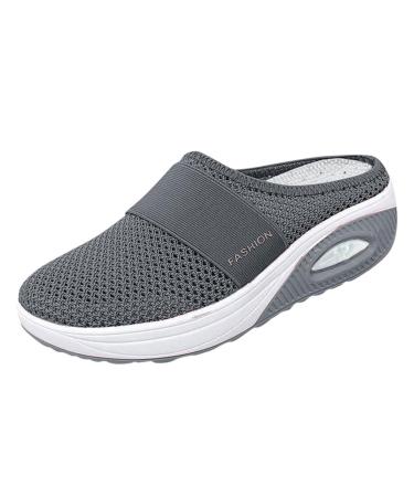 Orthopedic shoes women air pillow shoes women slip on walking orthopedic diabetic walking shoes leisure mesh breathable sandals slippers with footbed women sneaker sneakers sports shoes 41 EU B2 dark gray