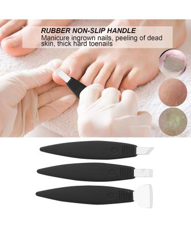 Pedicure Knife Set - 3Pcs Stainless Steel Tools for Ingrown Toe Nail, Foot Callus & Dead Skin Removal - Nail Care Kit for Feet Grooming - Black Set - Buy Online on GoSupps.com