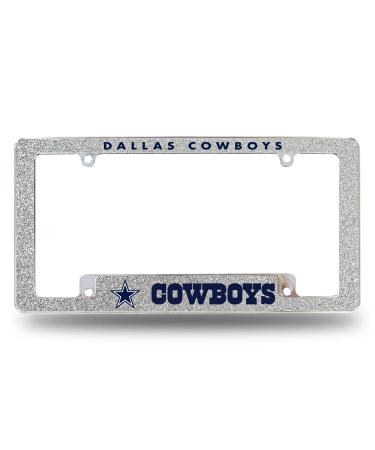 Rico Industries NFL 12" x 6" Chrome All Over Automotive Bling License Plate Frame Design for Car/Truck/SUV Dallas Cowboys
