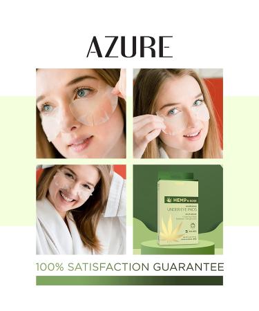 AZURE Hemp & Rose Nourishing Under Eye Pads - Anti Aging Eye Mask Patches - Reduces Fine Lines, Wrinkles, Dark Circles & Puffiness - Korean Skin Care - 5 Pairs - Buy Online on GoSupps.com