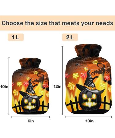 Naanle Halloween Pumpkin Hot Water Bottle - 1L Transparent Heat Bottle for Pain Relief & Warmth | Ideal Bed & Foot Warmer - Buy Online on GoSupps.com