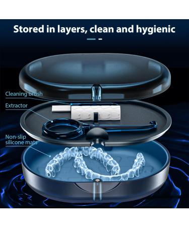 Vnklomes Sustainable Denture Box with Mirror - Braces & Prosthetic Storage Solution - Buy Online on GoSupps.com