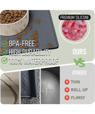 Avydiif Non-Slip Silicone Dog & Cat Feed Mat - Waterproof Dishwasher-Safe 60x40cm - Ideal Bowl Pad - Buy Online on GoSupps.com