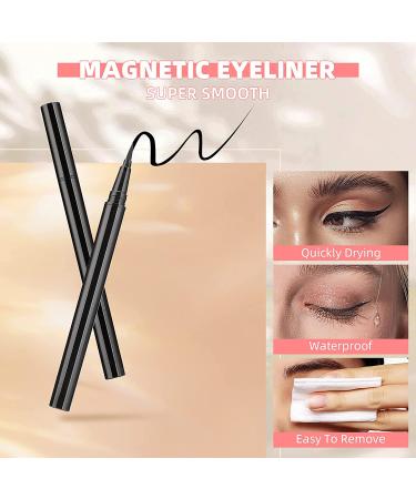 Canvalite 15mm Natural Look Invisible Magnetic Eyelashes with Eyeliner Kit - Waterproof, Lightweight, and Long-Lasting - 10 Pairs (ME01) - Buy Online on GoSupps.com