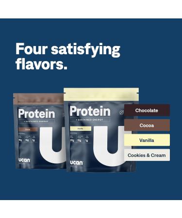 UCAN Energy + Whey Protein Powder - 19g Protein Amino Acids Keto-Friendly No Sugar Gluten-Free - Cookies & Cream - 12 Servings - Buy Online on GoSupps.com