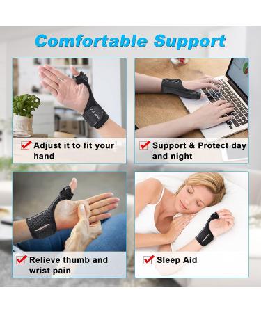 KSTONE Thumb Brace Splint - Adjustable Breathable Wrist Support for Carpal Tunnel, Arthritis, Tendonitis - Pain Relief & Injury Prevention - Small Black - Buy Online on GoSupps.com