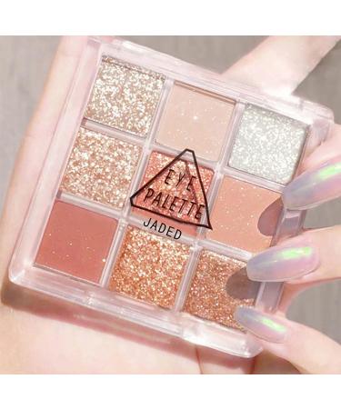 Lovelycat 9 Colors Glitter Eyeshadow Makeup Palette Matte High Pigmented Colorful Creamy Texture Eye Shadow Powder Natural Waterproof Long Lasting Eyeshadow Powder Cosmetics (pink+orange) - Buy Online on GoSupps.com