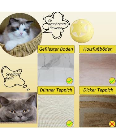 Peticularz Interactive Cat Toy - Self-Employed Electric Powerball 2.0 with Wloom Intelligence - Magic Yellow Star Ball for Cats - Buy Online on GoSupps.com