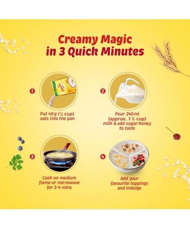  Saffola Saffola Oats instant rolled oats soft and creamy oats protein power iron and fiber nutritious cereals 200g - Buy Online on GoSupps.com