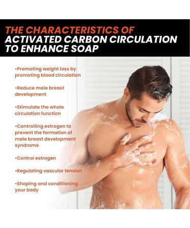 Gynecomastia Reduction Soap 2 Pieces Charcoal Gynecomastia Reduction Bars Masculine Breasts Weight Loss Tightens Body Muscles Circulation-Enhancing Charcoal Soap for Men - Buy Online on GoSupps.com