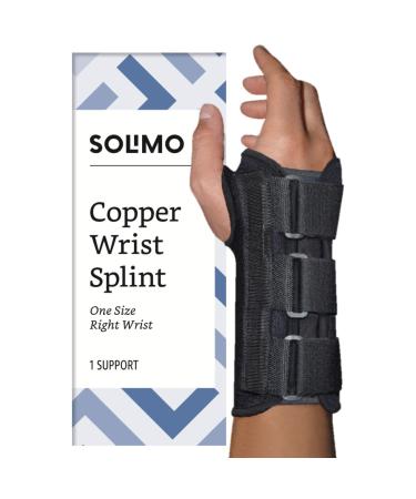 Amazon Brand - Solimo Copper Wrist Splint, Right Hand, One Size
