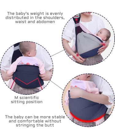 Breathable Navy Blue Baby Sling Carrier - Adjustable, Safe & Soft for Newborns | Portable & Convenient for Outings - Buy Online on GoSupps.com