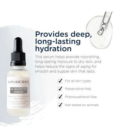 ALPHASCIENCE HA Booster Serum | Plumping Hydrating Skincare for Dryness & Wrinkles | Fragrance-Free Preservative-Free - 30 ml - Buy Online on GoSupps.com