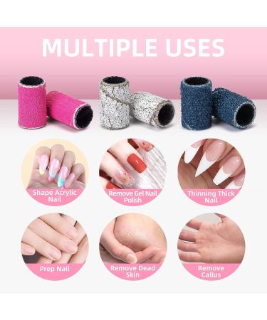 Terossy 180 Fine Grit Sanding Bands for Nail Drill - 200pcs Manicure/Pedicure Nail Sanding Bits with Mandrel - Electric Nail Sanding Bits in Pink - Buy Online on GoSupps.com