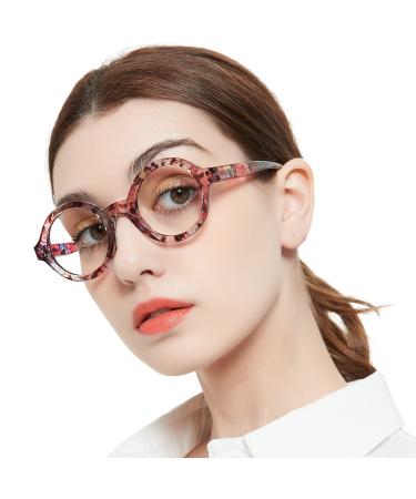 MARE AZZURO Digital Screen Glasses Women Funky Round Computer Glasses with Spring Hinge Multicoloured 0.0 x