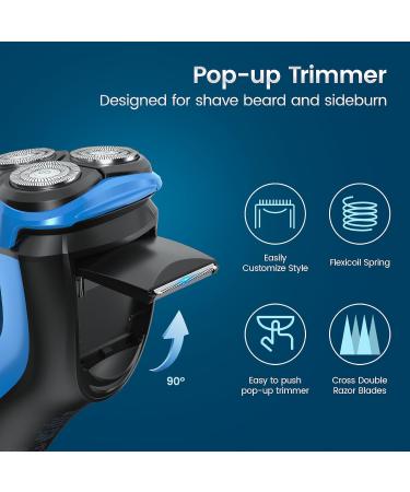 SweetLF Electric Razor for Men 2024 New Rotary Shaver for Men IPX7 Waterproof Rechargeable Cordless Electric Shaver Gift for Dad Husband Boyfriend Red Dark Blue - Buy Online on GoSupps.com