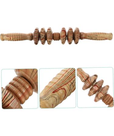 Minkissy Wooden Massager with 6 Wheels - Versatile Back Neck & Shoulder Tool for Muscle Relief | Premium Wooden Roller for Home Therapy - Buy Online on GoSupps.com