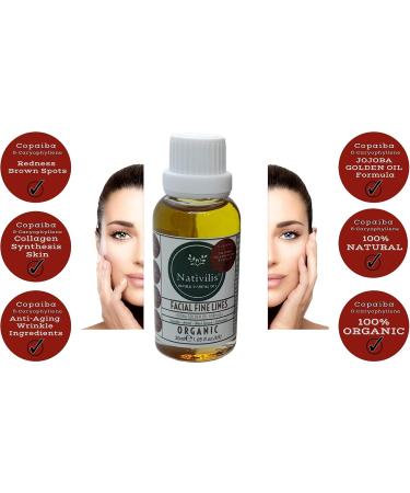 Native Natural Nativilis Organic Advanced Formula Jojoba Oil Serum Copaiba BetaCaryophyllene Moisturizing antiaging natural facial oil for fine lines and wrinkles black spruce palmarosa - Buy Online on GoSupps.com
