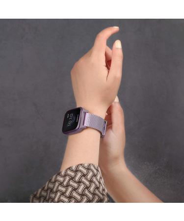 TRUMiRR Woven Stainless Steel Watch Band for Garmin Venu Sq - Orchid Purple - Buy Online on GoSupps.com