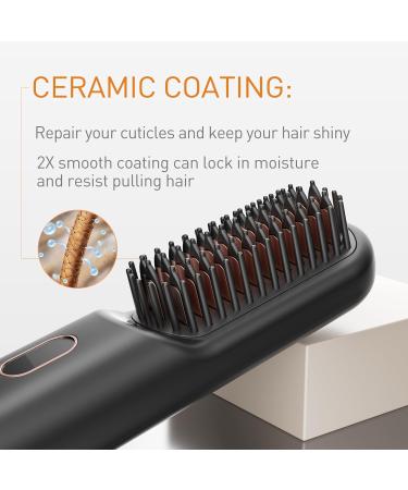 Buy MODESTY Portable Cordless Hair Straightener Brush - Mini Lightweight 60 Mins Battery 12 Temp Settings Anti-Scald - Ideal for International Shipping - Buy Online on GoSupps.com