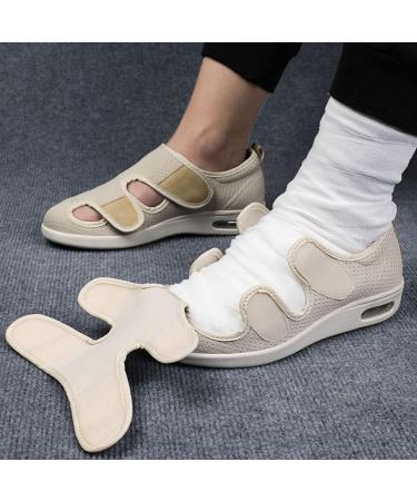 Orthopedic Diabetic Slippers for Men & Women | Wide Width Breathable Walking Shoes - Beige - Buy Online on GoSupps.com