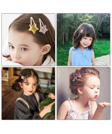 Star & Heart Hair Clips Set - 8 Multi-Colored Glitter Accessories for Girls | Perfect Children s Hair Clips - Buy Online on GoSupps.com