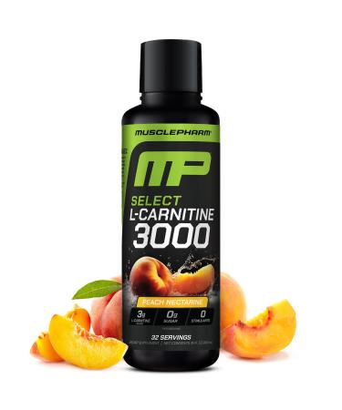 Muscle Pharm L-Carnitine 3000 The Ultimate Liquid L Carnitine Supplement for High-Performance Supports Metabolism Hydration & Energy Zero Sugar Low Calories Peach Nectarine Flavor 32 Servings