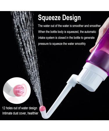 Brigtviee Portable Peri Bottle - 500ml Bidet for Puerperium Care & Pain Relief | 60 Angle Nozzle & Straight Nozzle - Ultimate Intimate Shower Solution - Buy Online on GoSupps.com