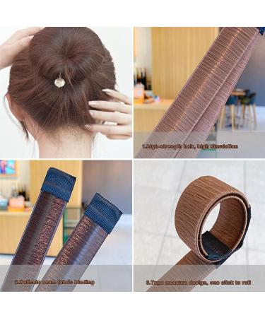 3-Piece French Hair Bun Maker Style Hair Bun with Easy Snap Roll - Brown Coffee - Buy Online on GoSupps.com