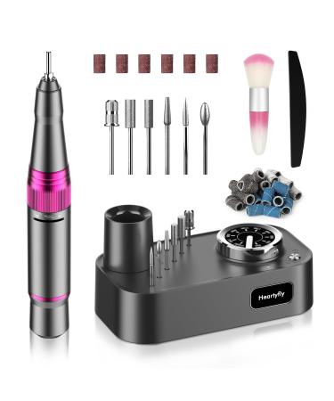 Heartyfly Nail Drill for Gel Nails Electric Nail File 35000 RPM Adjustable Speed Nail Drill for Gel Acrylic Cuticles Professional Nail Drill with Simple and Compact Style