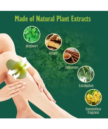 Pain Relief Patches - 24 Pcs Natural Herbal Heat Patches for Knee, Shoulder, Neck - Hot Moxibustion Wormwood Sticker for Arthritis, Muscle Soreness - Buy Online on GoSupps.com
