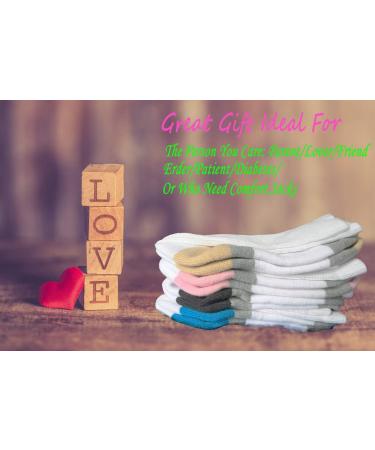 Women's Diabetic Crew Socks - Non-Binding, Full Cushioned, Moisture Wicking - 3 Pairs, Size 9-11, White/Grey - Ideal for Diabetes & Neuropathy - Buy Online on GoSupps.com