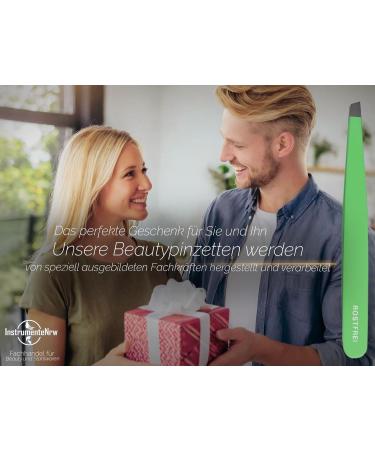 Professional Green Slanted Tweezers for Hair Plucking | 10 cm 4 mm | International Shipping Available - Buy Online on GoSupps.com