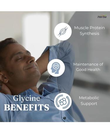 Herba Glycine Supplement 750mg - 180 Capsules | 99% Ultra Pure Glycine Capsules | Free-form Proteinogenic Amino Acids Supplements | Made in Canada - Buy Online on GoSupps.com