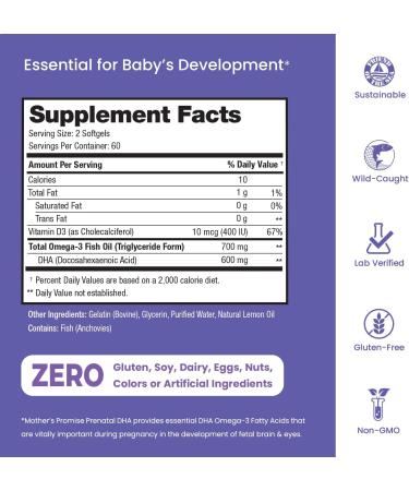 Mother's Promise Prenatal Liquid Multivitamin + Prenatal DHA & Prenatal Probiotics Bundle - Buy Online on GoSupps.com