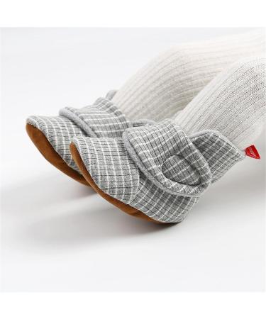 TMEOG Baby Booties Slippers | Infant Boots for Boys & Girls | Winter Sock Crib Shoes | 0-18 Months | M Light Grey - Buy Online on GoSupps.com