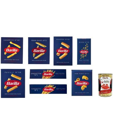 Italian Gourmet E.R. Barilla Pasta Best Selection Pack of 8 x 500g Italian Noodles + 400g Italian Gourmet Polpa