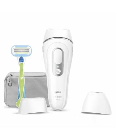 Buy Braun Silk Expert Pro 3 Epilator PL3122 - Semi-Definitive Hair Removal Light Impulses 2 Heads White/Silver - Fast International Shipping - Buy Online on GoSupps.com